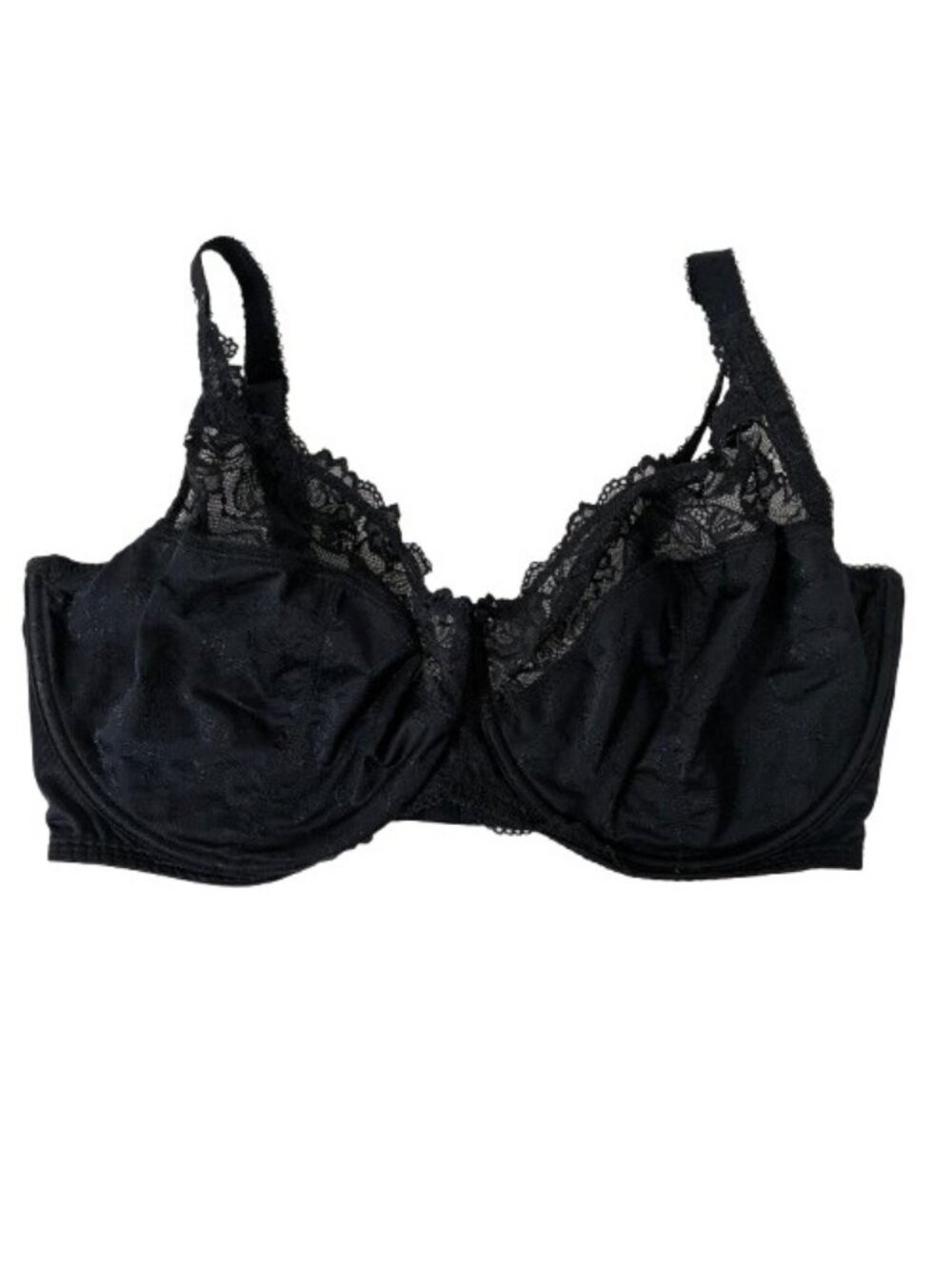 Delmira Black Lace Underwired Unlined Bra Sz 38H Dark Romantic